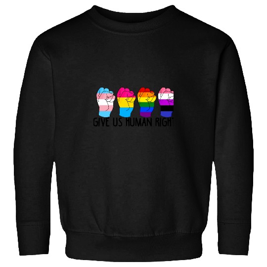LGBT Pride Rainbow GIVE US HUMAN RIGHTS 112 Gay LGBTQ Sweatshirts