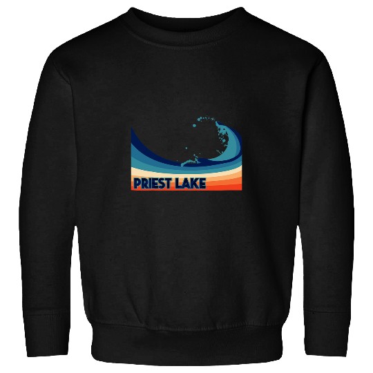 Priest Lake Idaho Retro Sailing Fishing Vacation Sweatshirts