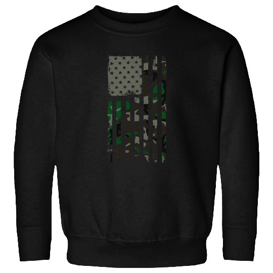 Camouflage American Flag Jungle Camo USA Flag Military Sweatshirts