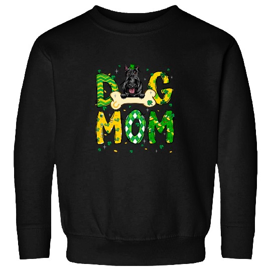 Dog Scottish Terrier Womens Scottish Terrier Mom Dog Mom Shamrock St Patricks Day Sweatshirts