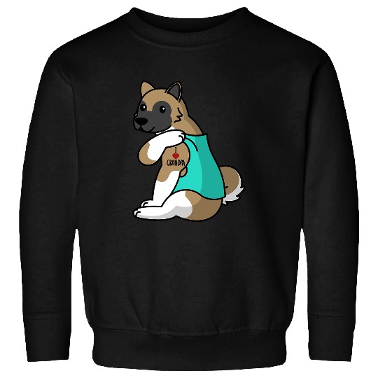 Dog Akita I Love Grandpa Tattoo Akita Grandfather Dog Sweatshirts