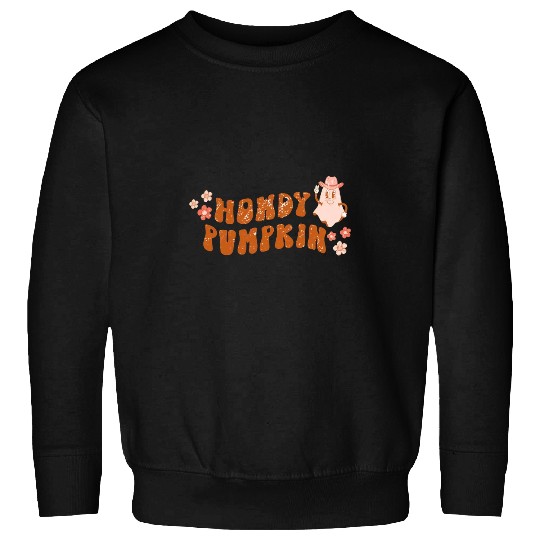Western Boho Groovy Howdy Pumpkin Cute ghosts Retro Halloween737 Sweatshirts