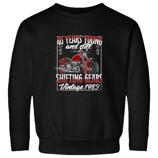 Motocross Biker Old Biker Motorcycle Guy 40th Birthday Born In Year 1983 Sweatshirts