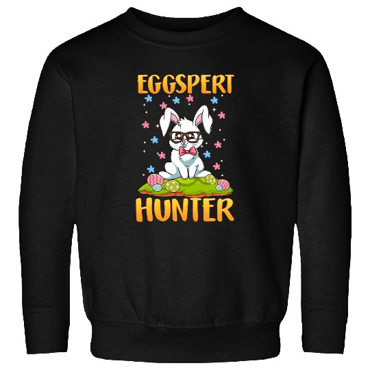 Rabbits Easter Egg Hunt Eggspert Hunter Funny Easter Bunny Rabbit Sweatshirts