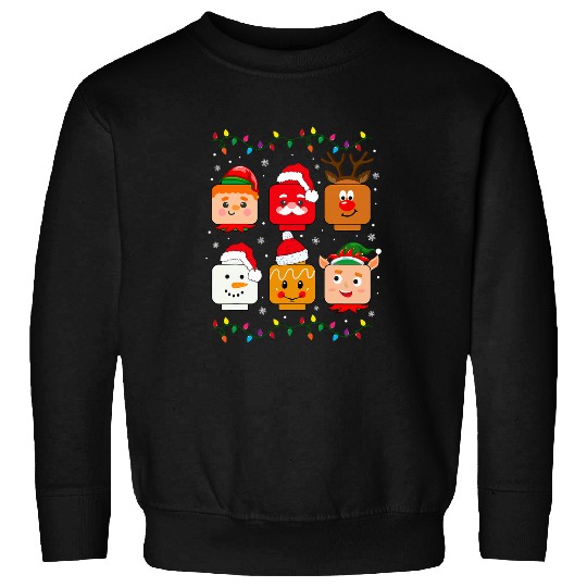 Building Brick Santa Elf Friends Christmas Boys Girls Men Sweatshirts
