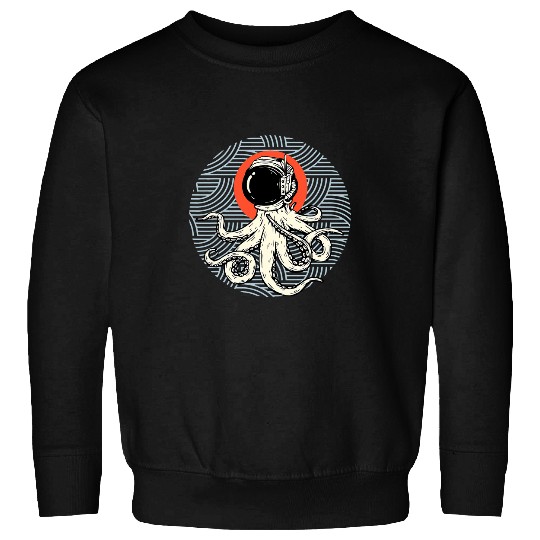 Retro Helmet Astronaut Octopuss Space Octopuss in Helmet Sweatshirts