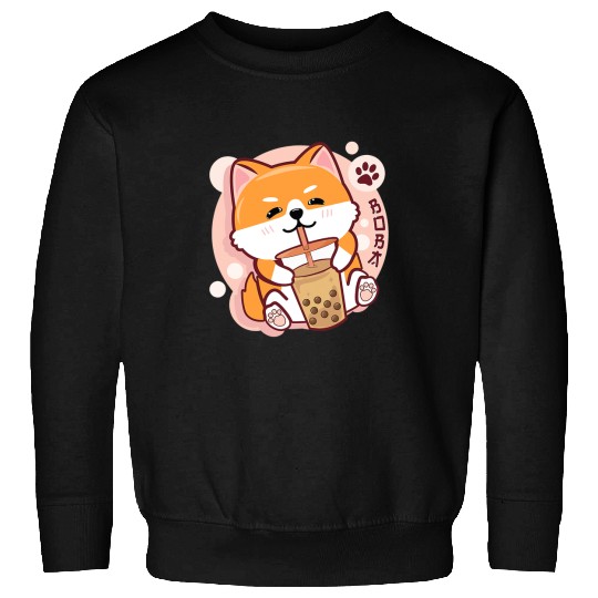Dog Shiba Inu Boba Tea Bubble Tea Anime Kawaii Sweatshirts