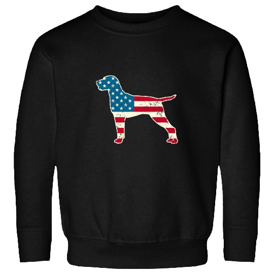 Dog Vizsla 4th of July Men Women USA American Flag Dog Lover Sweatshirts