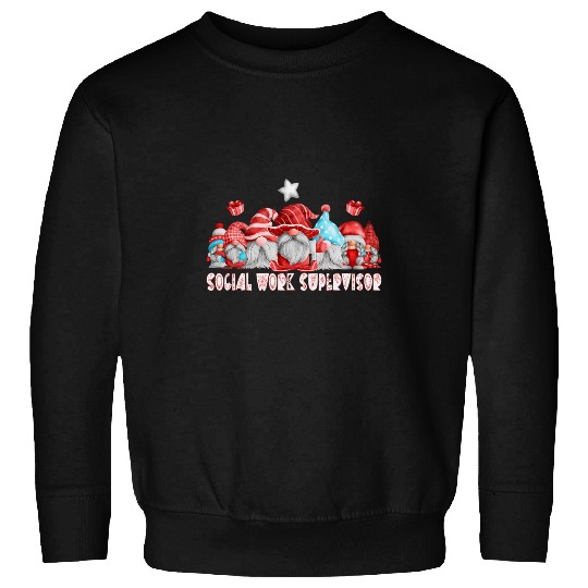 Social Work Supervisor Job Christmas Gnome Back To School Sweatshirts