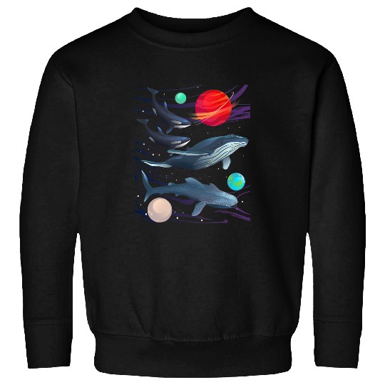 Whales Types of Whales Galaxy Space Humpback Orca Marine Biologist Sweatshirts