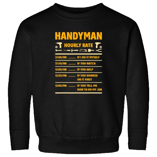 Woodworking Handyman Hourly Rate Handyman Worker Carpenter Price Chart 2 Carpenter Sweatshirts