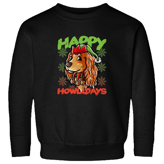 Dog Cocker Spaniel Happy Howlidays Cocker Spaniel Elf Dog Merry Christmas Dogs 42 Sweatshirts