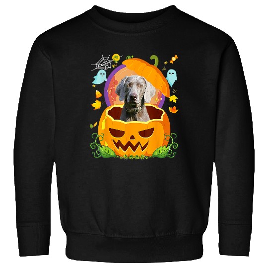 Weimaraner Witch Pumpkin Halloween Dog Lover Funny 2 Sweatshirts