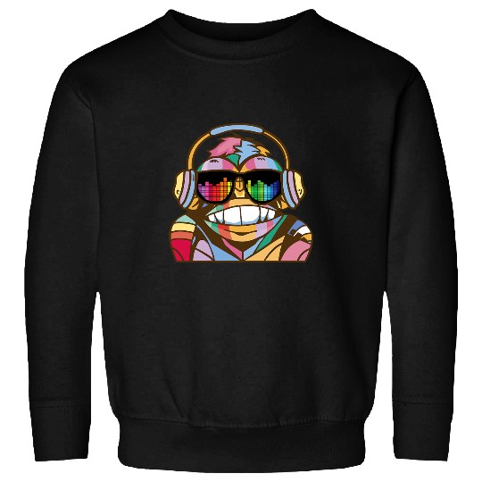 Techno Monkey Rave DJ Music Electro Festival Hardstyle House Sweatshirts