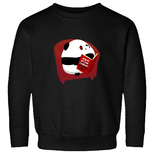 Funny Bear How to become a Satanist Panda reads book Cute Bears Sweatshirts