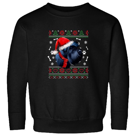 Dog Schnauzer Ugly Sweater Christmas Giant Schnauzer Santa Hat Pajama Xmas Sweatshirts