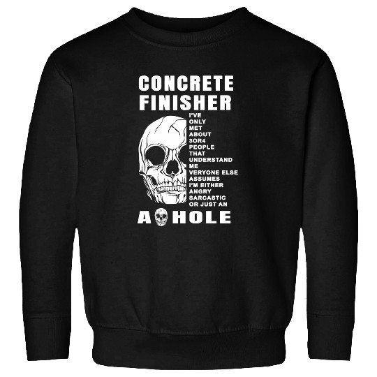 Construction Concrete Finisher Skull Highway House Builder Sweatshirts