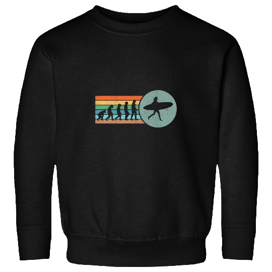 Surf Life Evolution Retro vintages Girl Surfer Women Surfing Sweatshirts