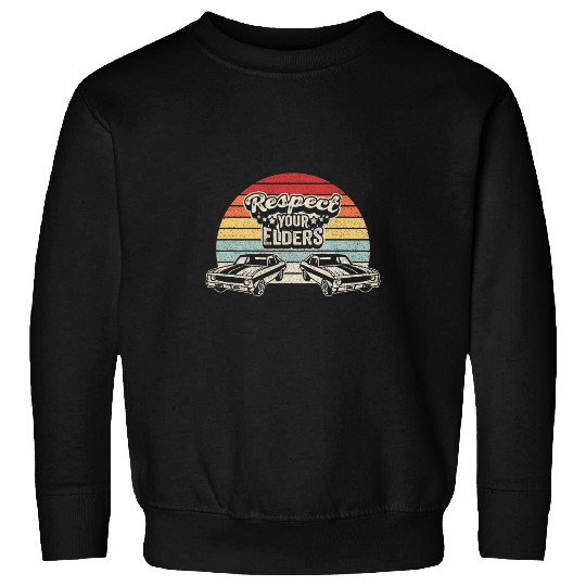 vintages Retro Respect Your Elders Classic Muscle Car Sweatshirts