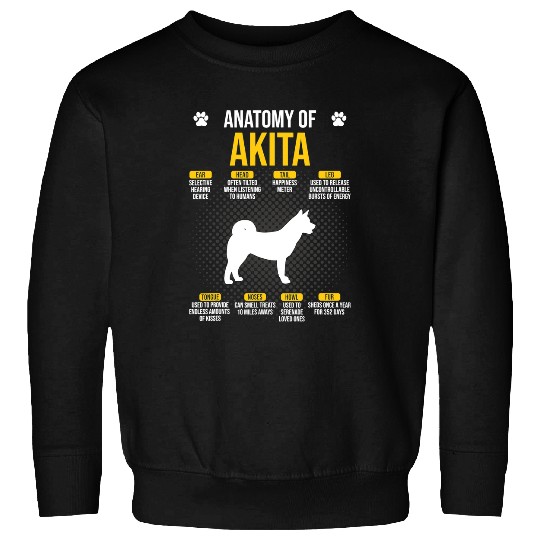 Dog Akita Anatomy Of Akita Dog Lover Sweatshirts