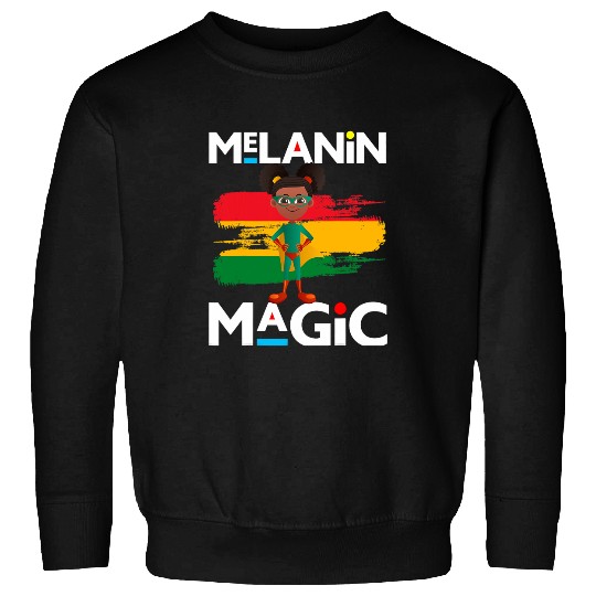 Black History Month Girl Melanin Toddler Girls Blackity Fun Sweatshirts