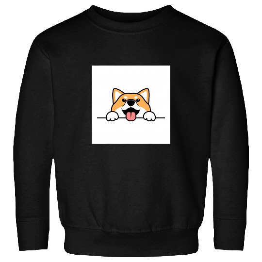 Dog Shiba Inu Cute Baby Happy Shiba Inu Puppy Dog Orange and White Sweatshirts