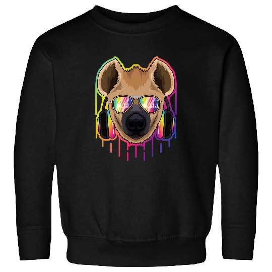 Music Hyena Dj With Headphones Musical Hyena Lovers 406 Sweatshirts