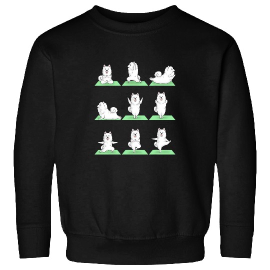 Namaste Yoga Samoyed Dog Yoga Pose Zen Workout Exercise Yogi Cute Funny Meditation Sweatshirts
