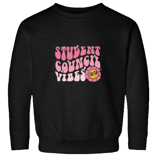 Groovy Student Council Vibes School Student Teacher Sweatshirts