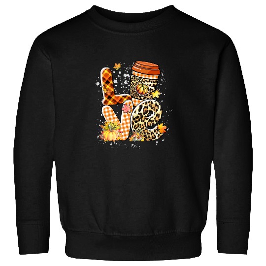 Love Pumpkin Spice Latte Leopard Fall Autumn Funny 154 Sweatshirts