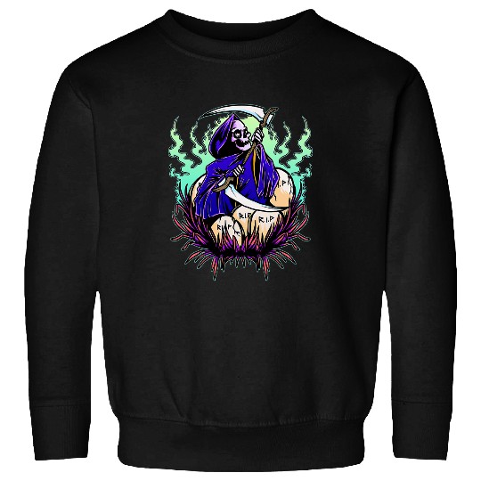 Skeletons Skulls Pastel Goth Reaper Satanic Grim Reaper Occult Horror Pagan 197 Skull Sweatshirts