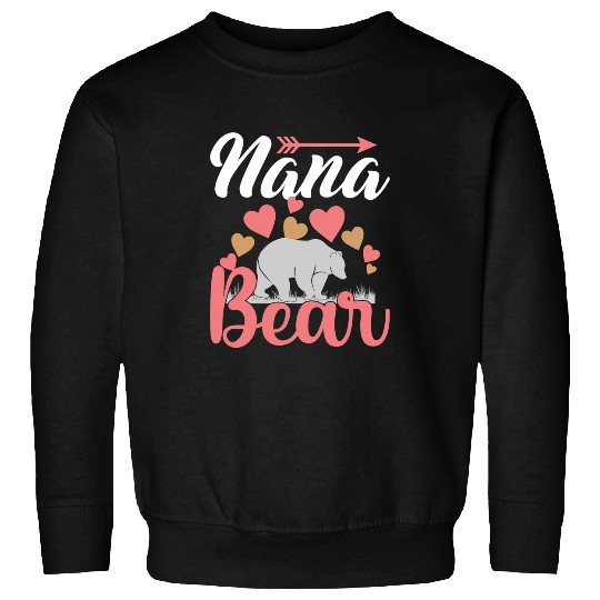 Funny Bear Womens Nana Bear Cute Mothers Day Design For Grandmother Cute Bears Sweatshirts