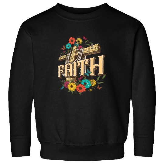 Christian Retro Christian Flower Cross Jesus Lovers Gift Christ Sweatshirts