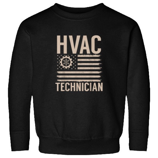 HVAC Tech Technician Heating Cooling Repairman American Flag Sweatshirts