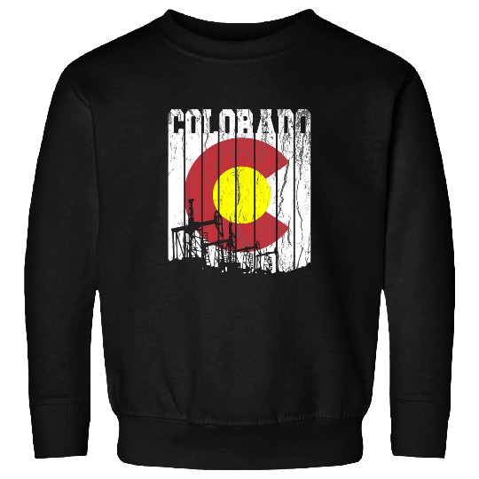 Colorado Oilfield Oil Field Rig Worker Distressed Sweatshirts