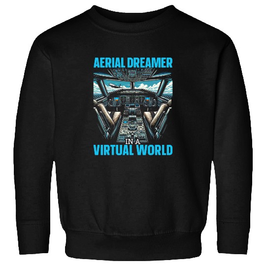 Flight Simulator Aviation Console Pilot Flight Simulation 3 Sweatshirts