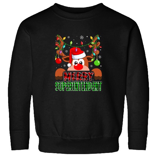 Merry Superintendent Reindeer Christmas Sweatshirts