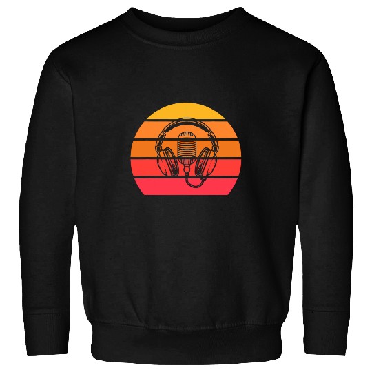 vintages Singer Vocalist Musician Retro Microphone Headphone 10 Sweatshirts