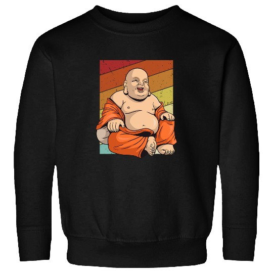 Retro Buddhist Symbol Statue Priest Buddhism Sweatshirts