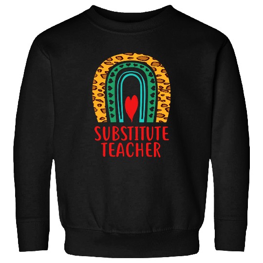 Substitute Teacher Education Boho Rainbow Lover Sweatshirts