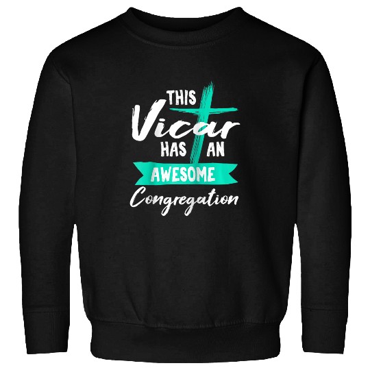 Awesome Vicar Congregation Funny Pastor Gag Gift Raglan Baseball Tee Sweatshirts