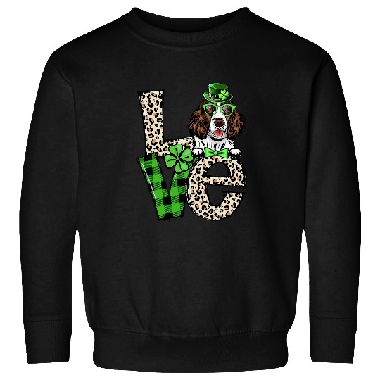 Love English Springer Spaniel Shamrock St Patricks Day 56 Sweatshirts
