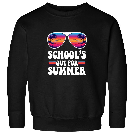Retro Last Day of Schools Out For Summer Teacher Boys Girls 2 Sweatshirts