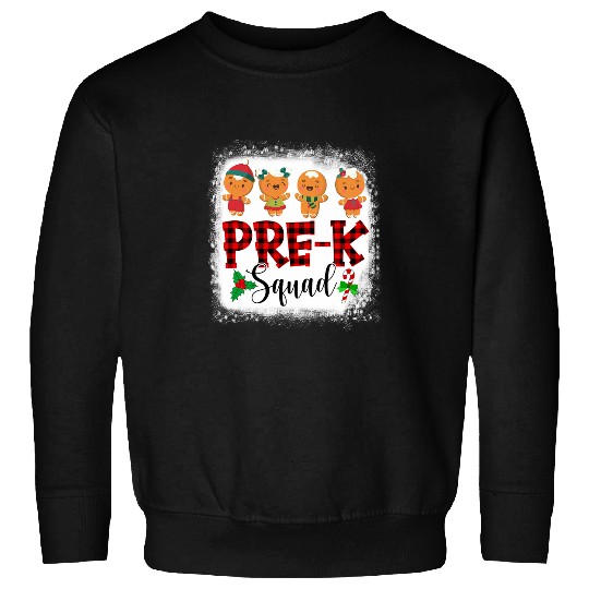 Prek Squad Kindergarten Crew Christmas Gingerbread Student Sweatshirts