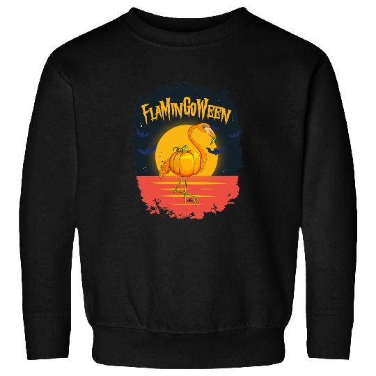 Pink Flamingo Flamingoween Flamingoween Flamingo Halloween Trick Or Treat Witch Pumpkin Flamingos Sweatshirts