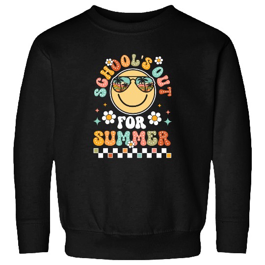 Last Day Of School Retro Schools Out For Summer Teacher Kids Sweatshirts