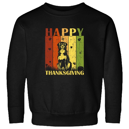 Thanksgiving Retro Bernese Mountain Dog Thanksgiving Party Sweatshirts