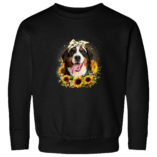 Sunflower Bernese Mountain Dog Mothers Day For Women Sweatshirts