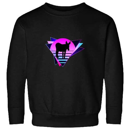 Donkey Silhouette Retro 80s Vaporware Sweatshirts