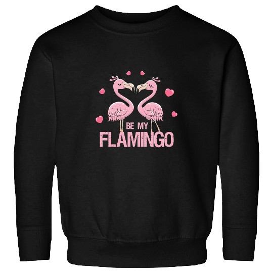 Pink Flamingo Valentines Cute Love Hearts Flamingo illustration wild Flamingos Sweatshirts